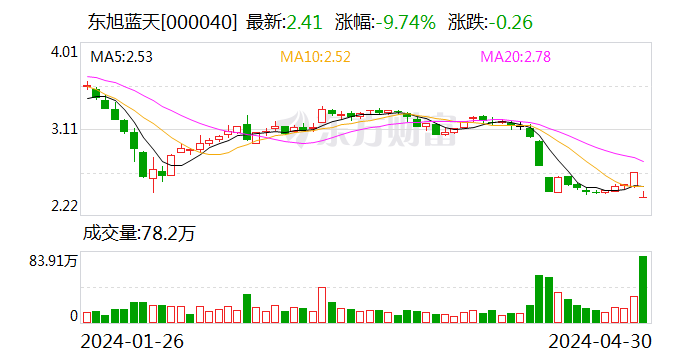 东旭蓝天：公司未在规定期限内披露2023年年报被证监会立案